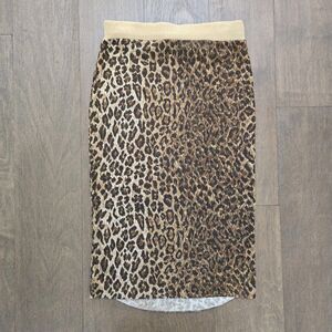 Vtg AUTHENTIC DOLCE & GABBANA LEOPARD PRINT COTTON Midi SKIRT size 42 6